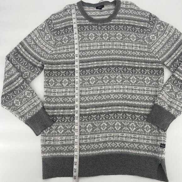 Rails Mens Size Large Gray Carlisle Sweater In Silver Icicle Fair Isle Nordic - Picture 6 of 10